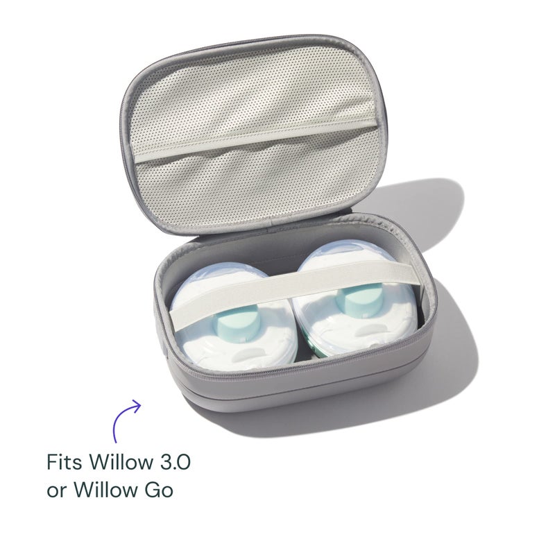 Willow Breast Pump Carrying Case, Grey, Use with Hands Free Wearable Breast Pumps, Ultra Durable Hard Shell Breast Pump Case with Removable Tray, Compact and Discreet - Image 3